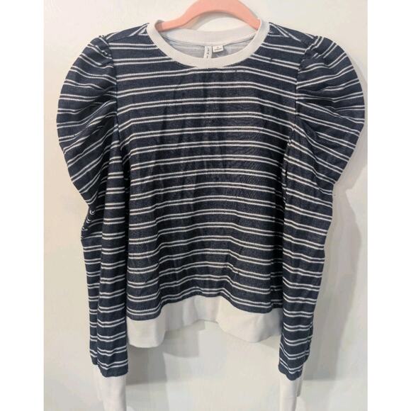 Size 16 - Janie and Jack Blue & White Striped Long Sleeve T-Shirt - Picture 1 of 4